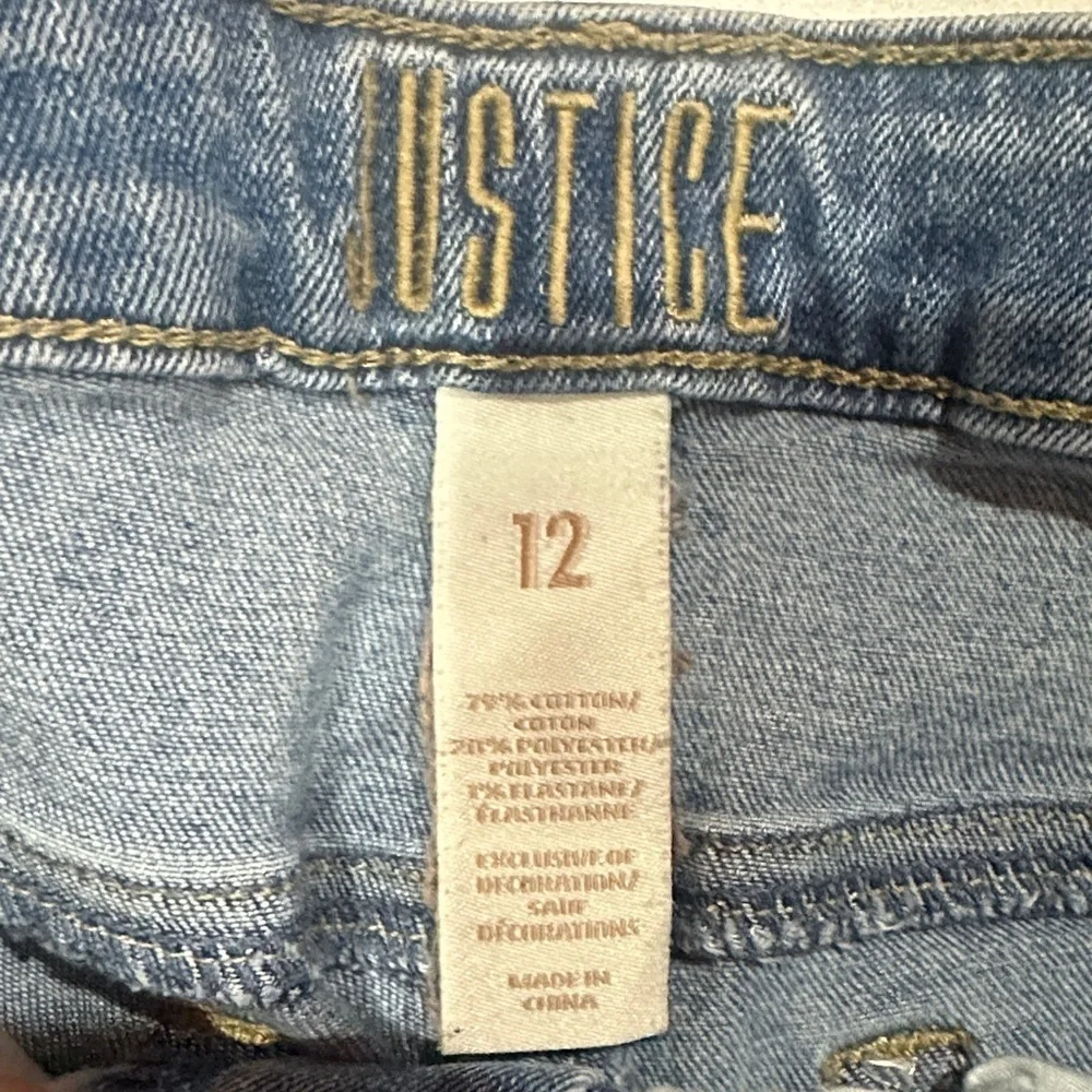 Justice Kids Blue Jeans with White Lace Pockets